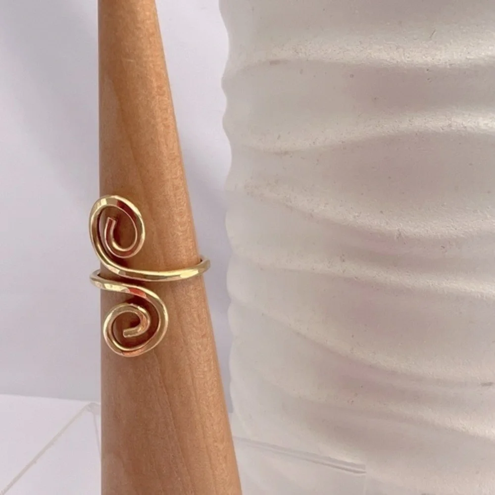 Artisan Jewelers Brass Double Swirl Ring